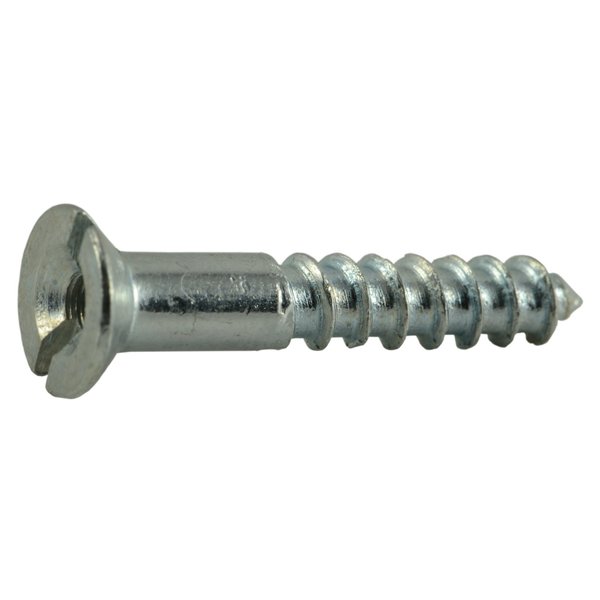 Midwest Fastener Wood Screw, #8, 1 in, Zinc Plated Steel Flat Head Slotted Drive, 20 PK 66181